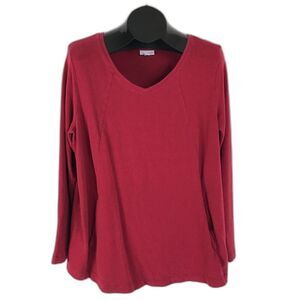 J. Jill Pure Jill Soft Touch Cotton Sweater Women's Plus Size 1X Red Holiday